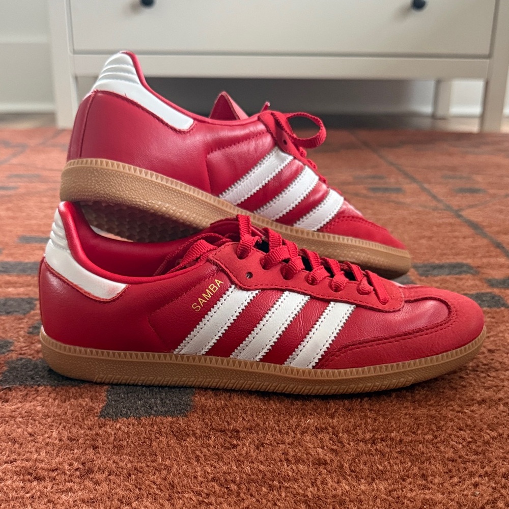 Adidas Samba Red and White Sneakers